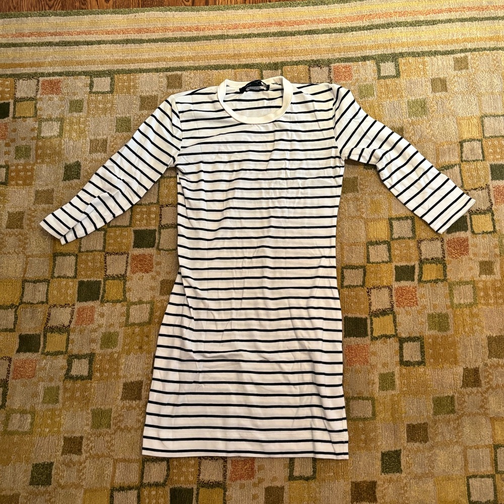 French Connection T-Shirt Mini Dress with 3/4 Length Sleeves Size 2